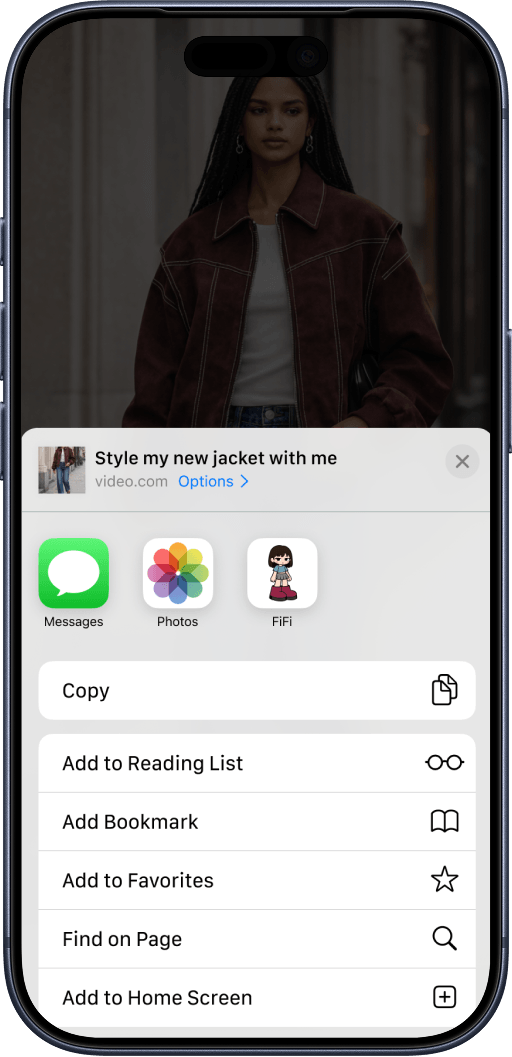 Share example in FiFi app